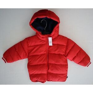 Baby Gap Toddler Sz 2T Modern Red ColdControl Fleece Lined Puffer Jacket